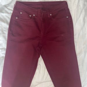 Burgundy jeans